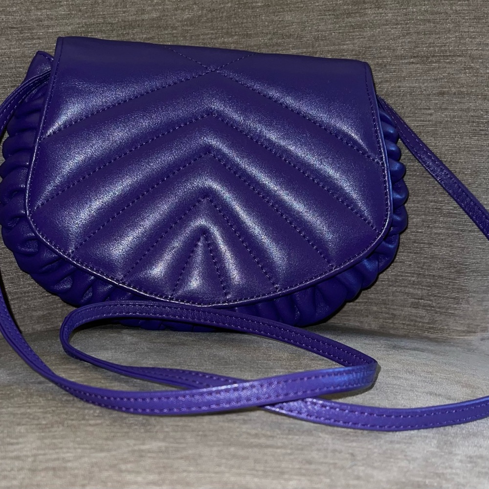 Fine leather purple shell purse new w/o tags - Picture 5 of 8